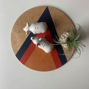 MCM Design Wood Geometric Table Round Decor